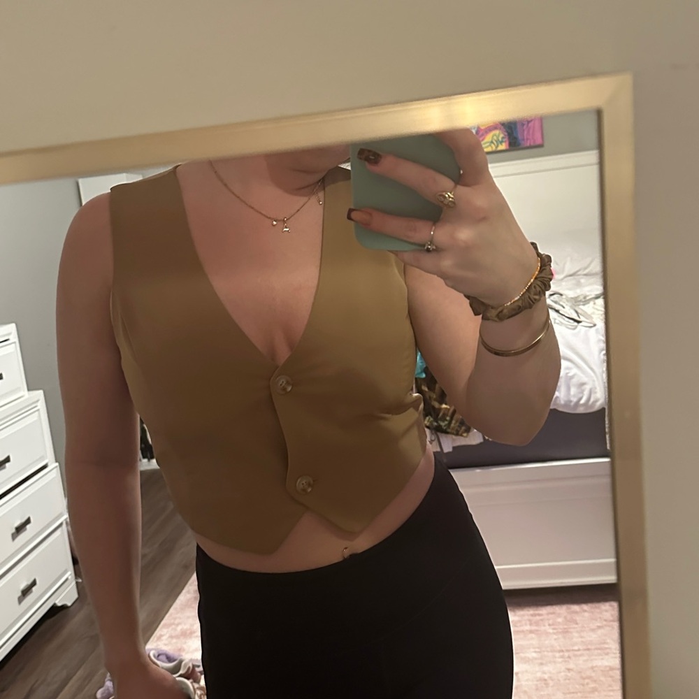 Stylish Tan Women's Vest Top